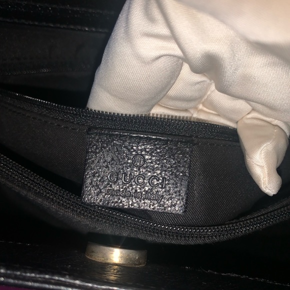 Gucci Black Leather Bamboo Handle Bag - Picture 4 of 11